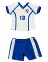 Blue & White Soccer Jersey & Shorts