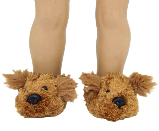 Brown Puppy Dog Slippers