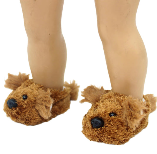 Brown Puppy Dog Slippers