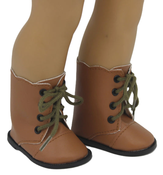 Brown Scalloped Boots