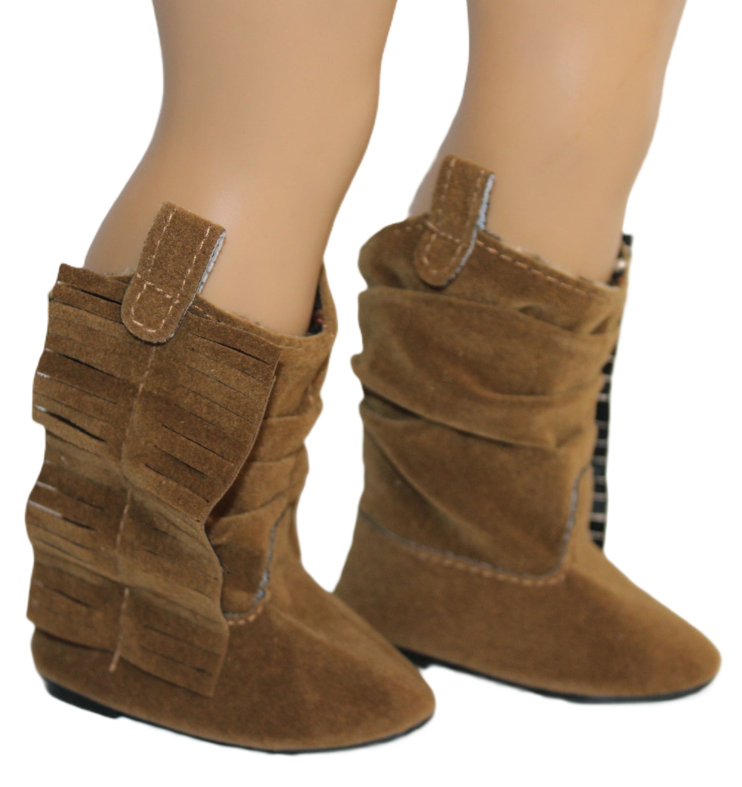 Brown Fringe Slouchy Boots