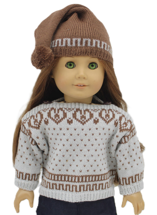 Gray w/Brown Sweater & Hat