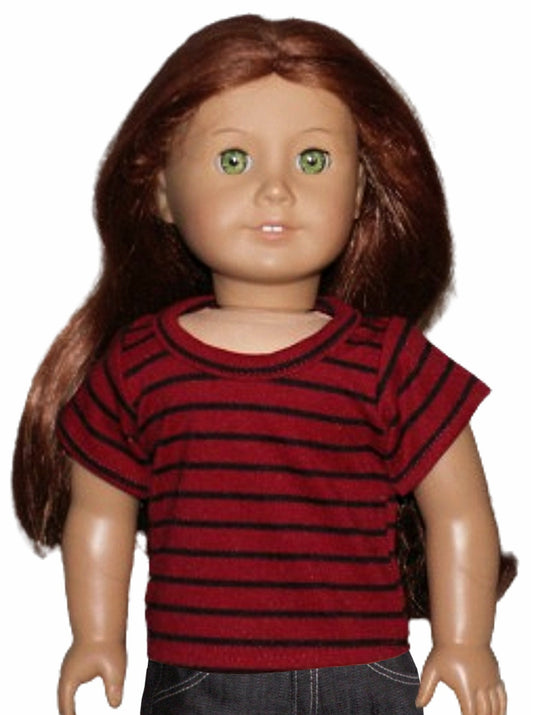 Burgundy & Black Stripe Tee