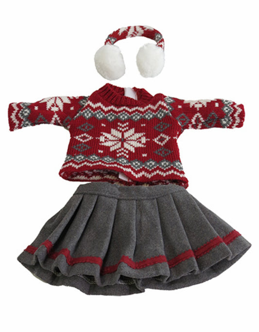 Burgundy Sweater & Skirt Set