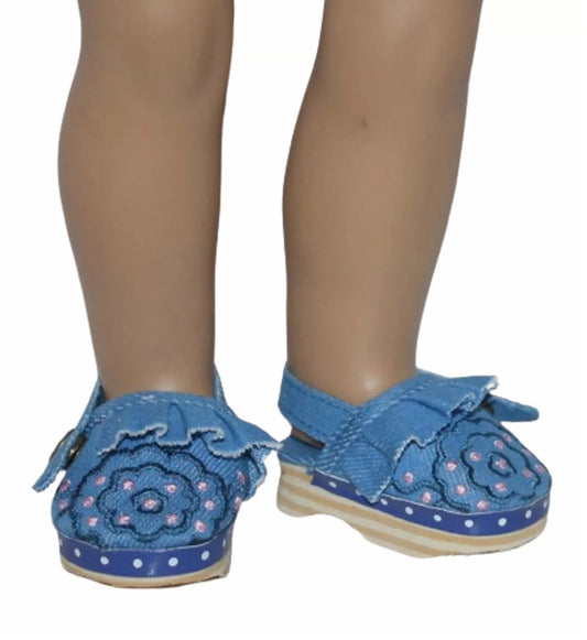 Blue Canvas Clogs