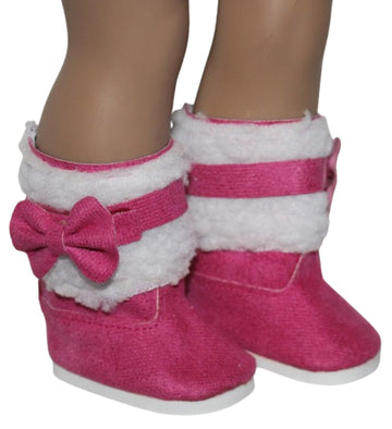 Dark Pink Boots w/Bows