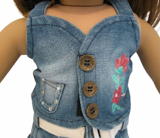 Embroidered Denim Outfit