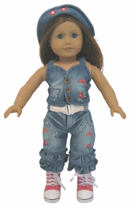 Embroidered Denim Outfit