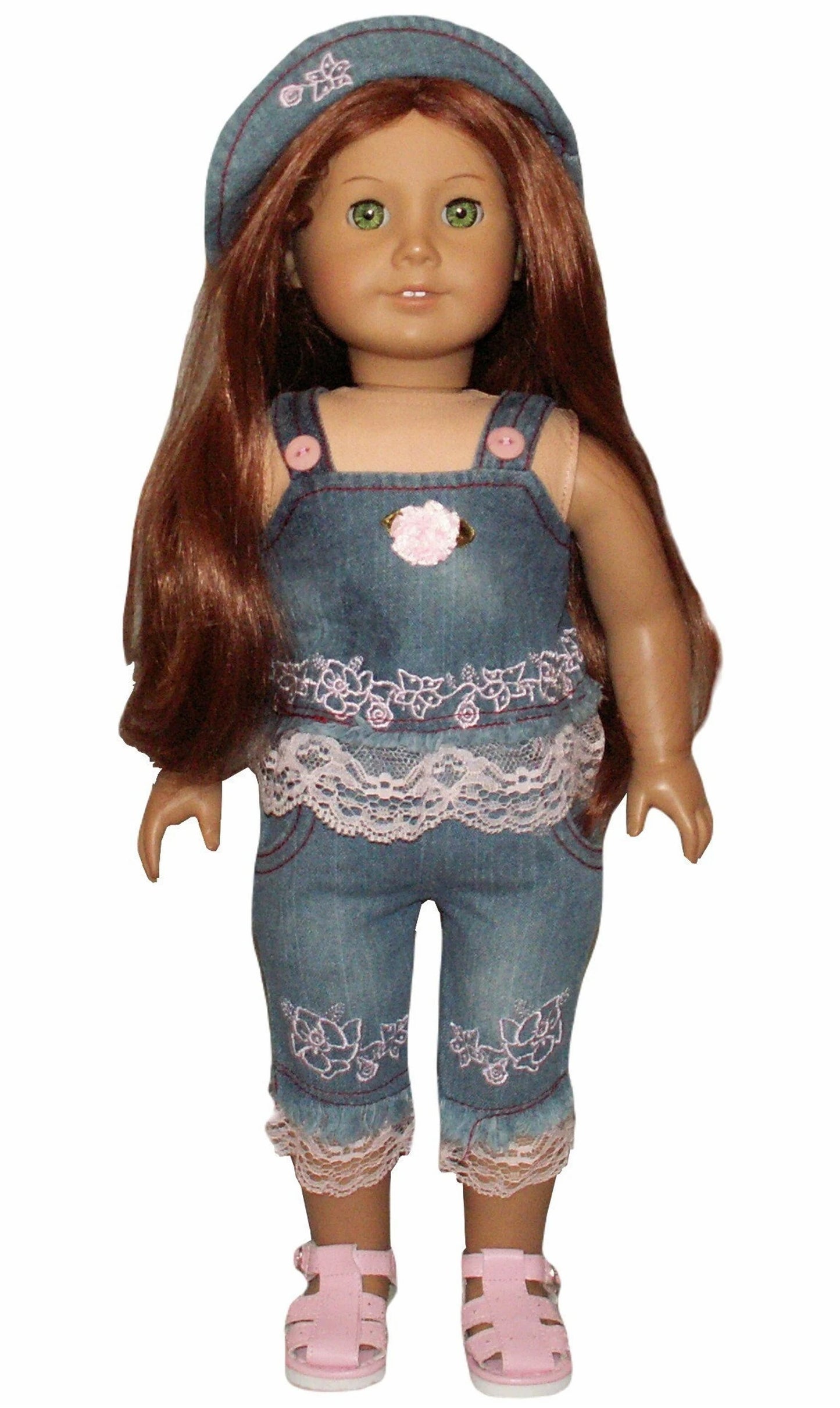 Denim & Pink Lace Top & Capris
