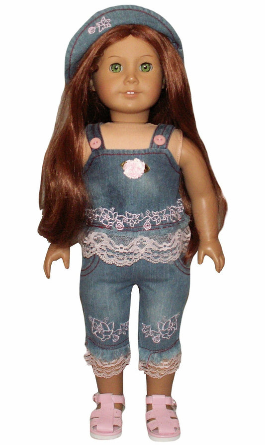 Denim & Pink Lace Top & Capris