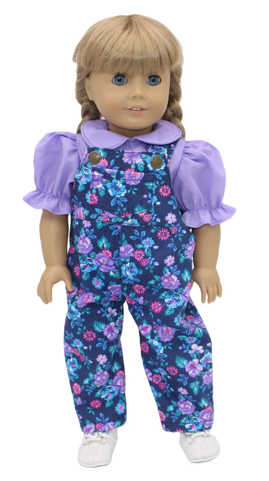 Floral Denim Overalls