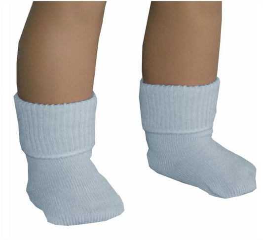 Fold-Over Socks - Light Blue