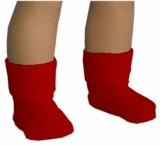Fold-Over Socks - Red