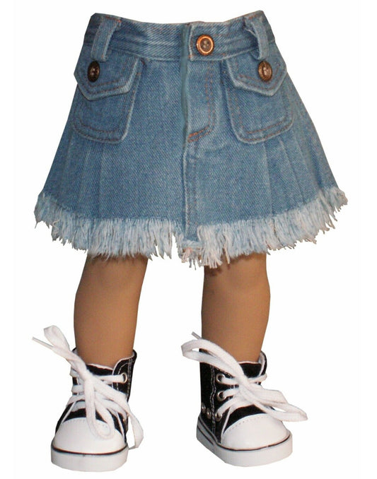 Frayed Denim Skirt