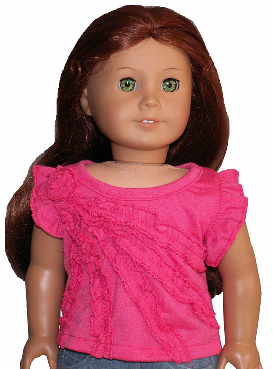 Fuchsia Pink Ruffled Tee