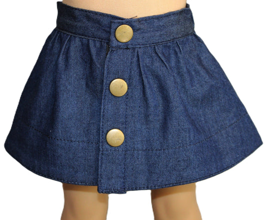 Snap Front Denim Skirt