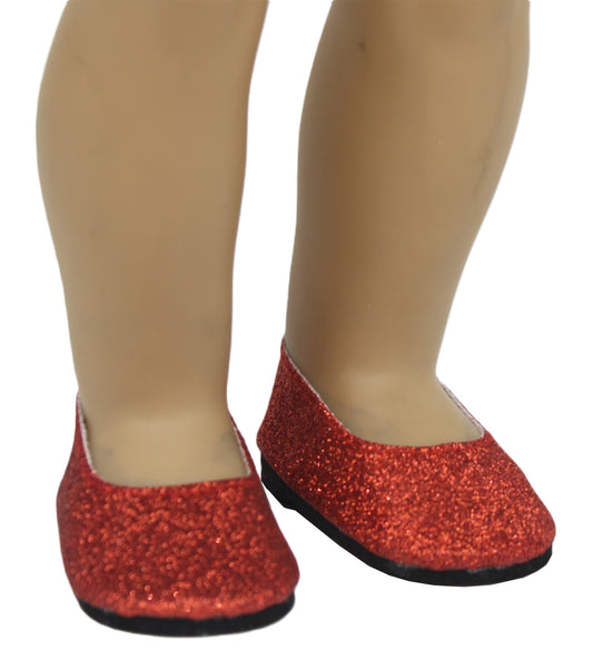 Red Glitter Flats