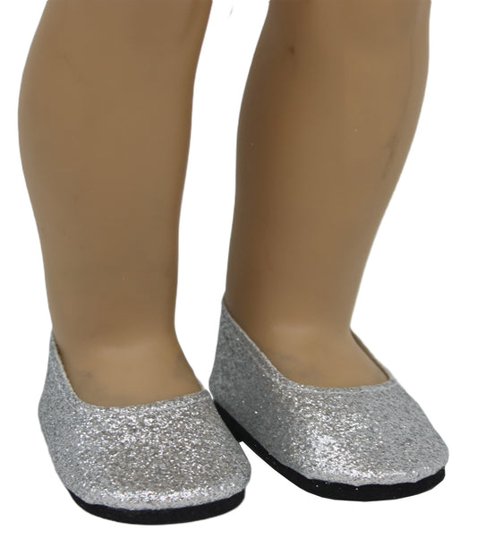 Silver Glitter Flats