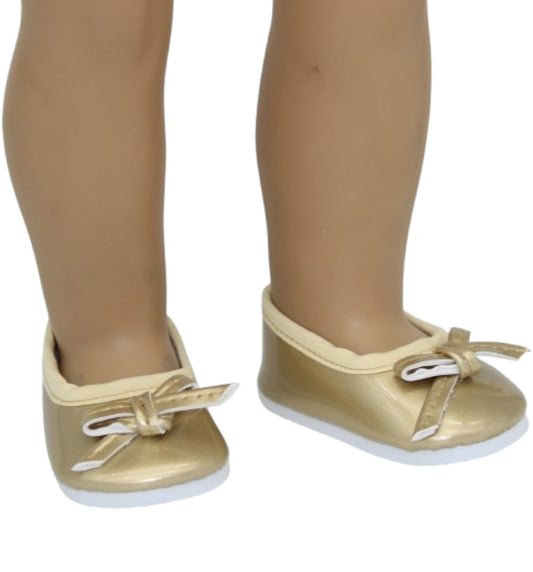 Gold Metallic Flats w/ Bows