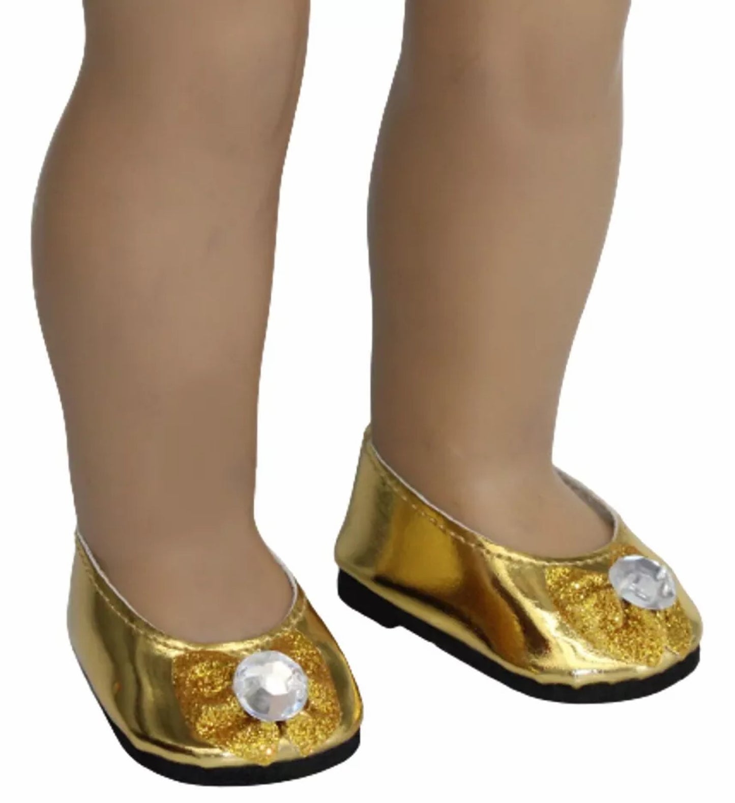 Gold Metallic Flats w/ Jewel