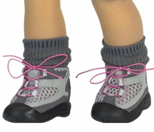 Gray & Pink Hiking Boots