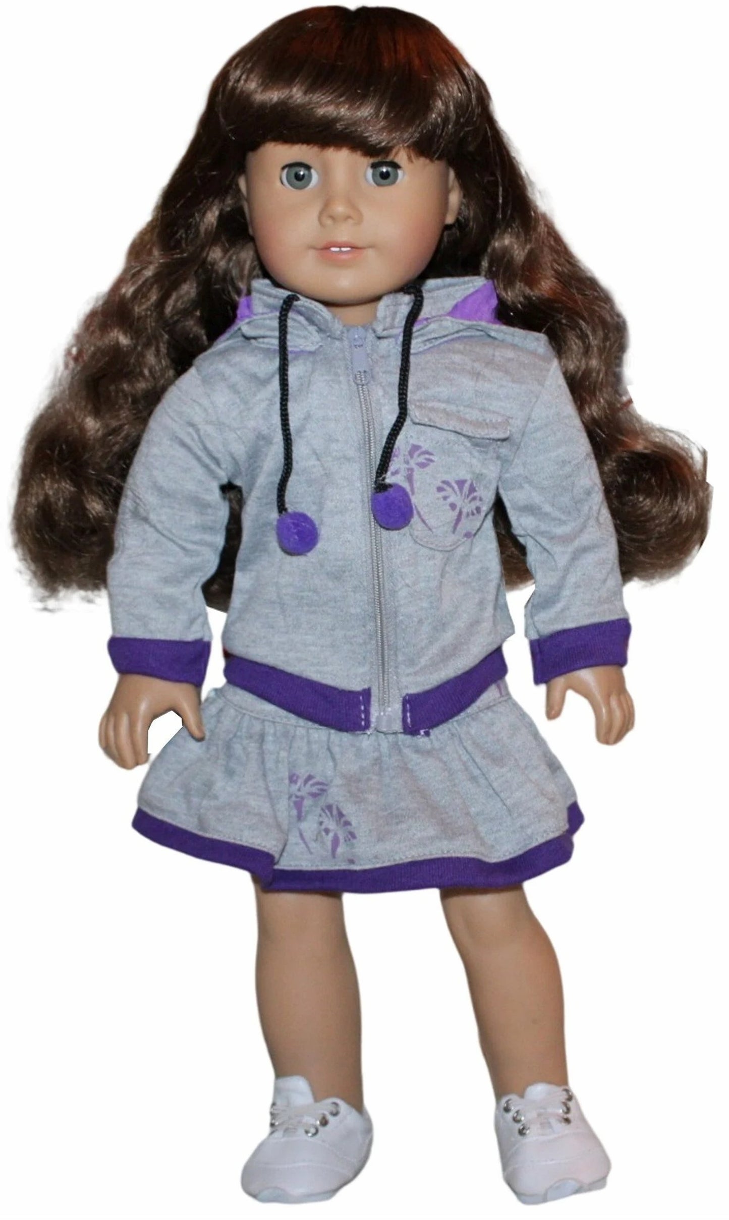 Gray & Purple Sweatshirt Set