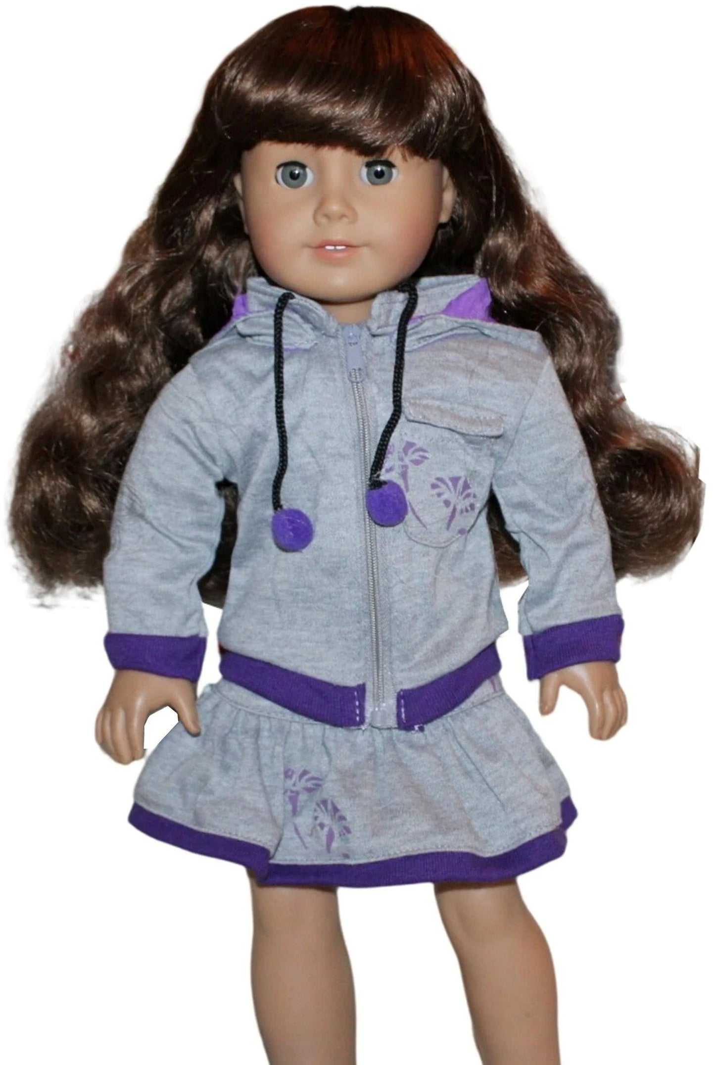 Gray & Purple Sweatshirt Set