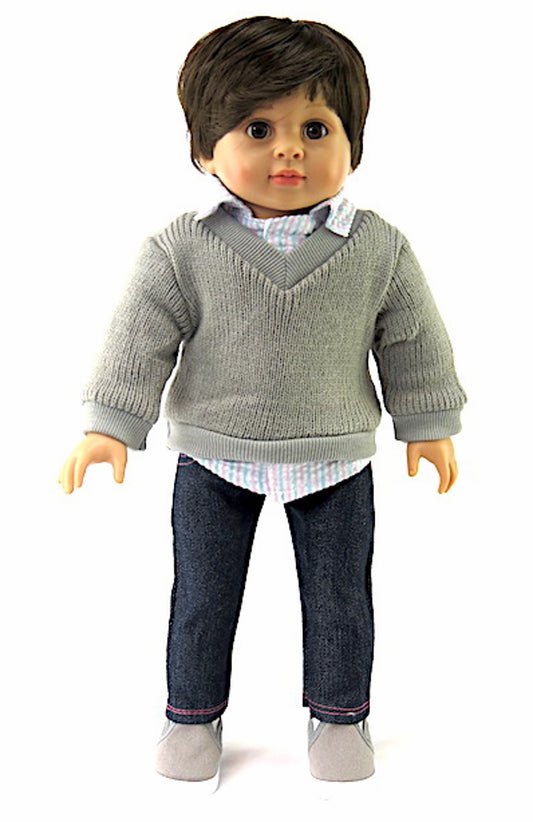 Gray Sweater & Jeans Set