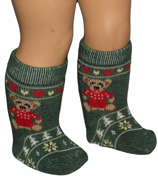 Green Christmas Bears Knee-Highs