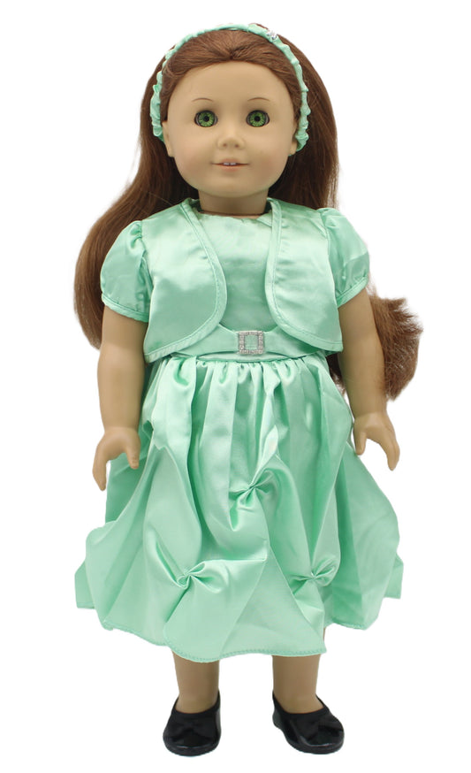 Light Green Satin Dress & Jacket