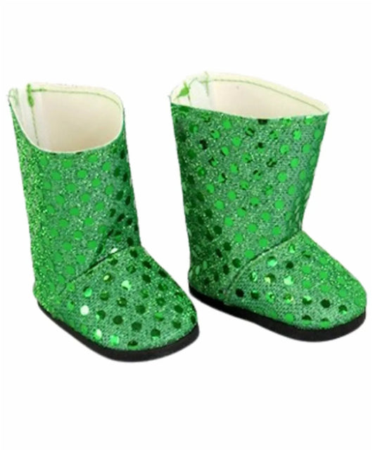 Green Sequin Boots