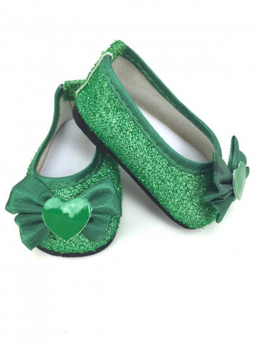 Green Glitter Flats