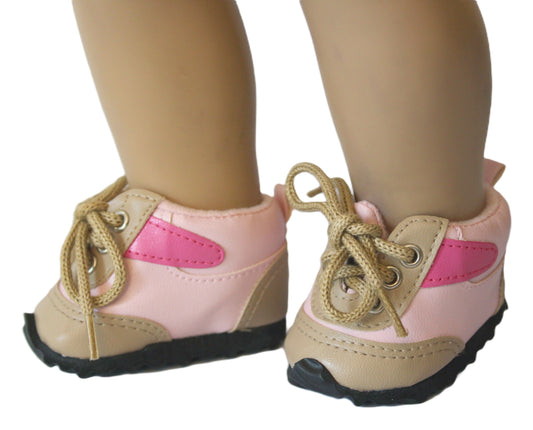 Tan & Pink Hiking Boots