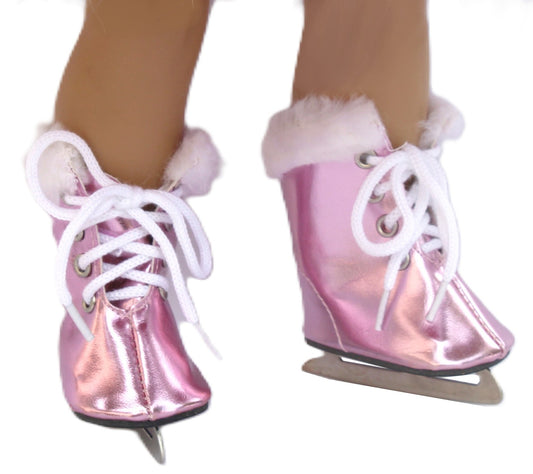 Metallic Pink Ice Skates