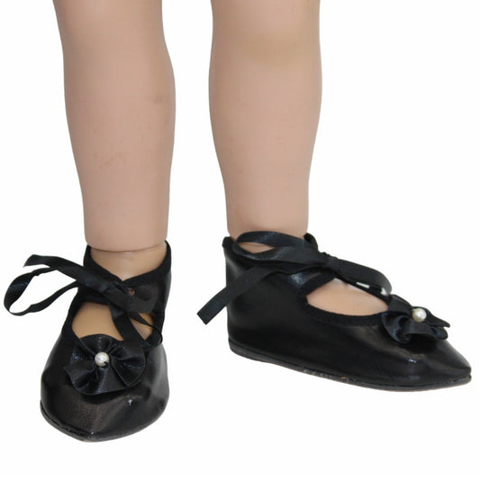 Black French Tie Rosette Shoes