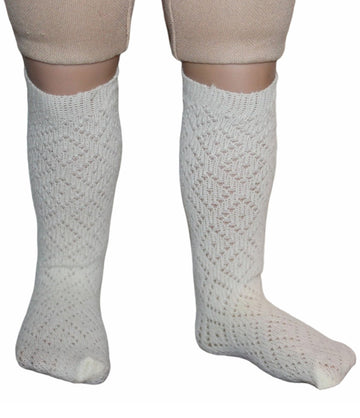 Ivory Diamond Knee High Socks