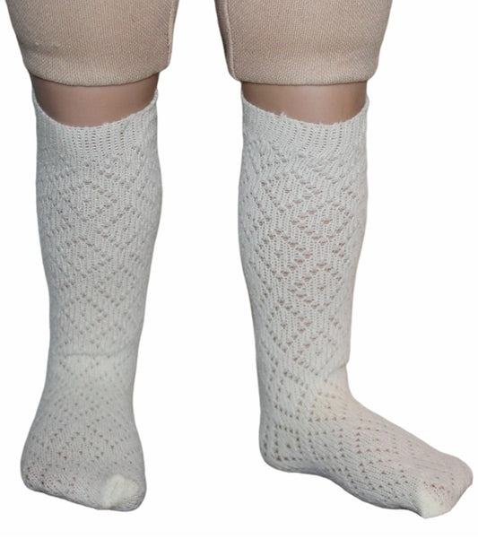 Ivory Diamond Knee High Socks