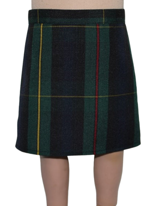 Navy & Green Plaid Skirt