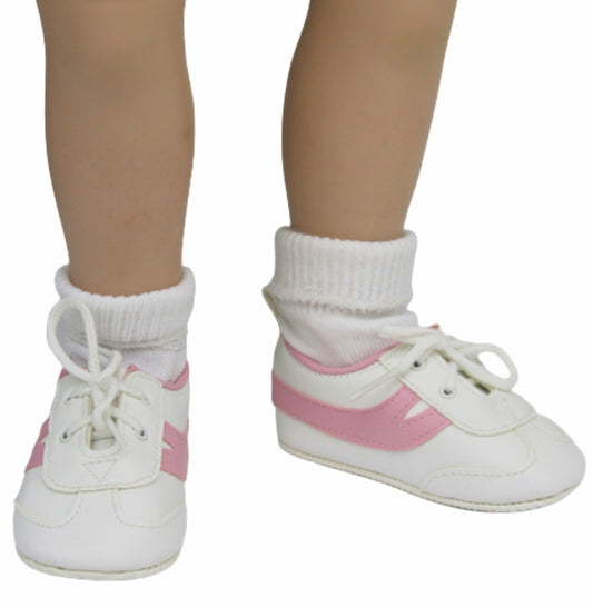 White & Pink Sneakers