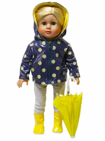 Daisy Raincoat Pants Boots & Umbrella