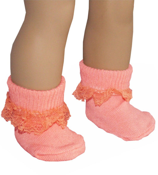 Peach Lace Anklets