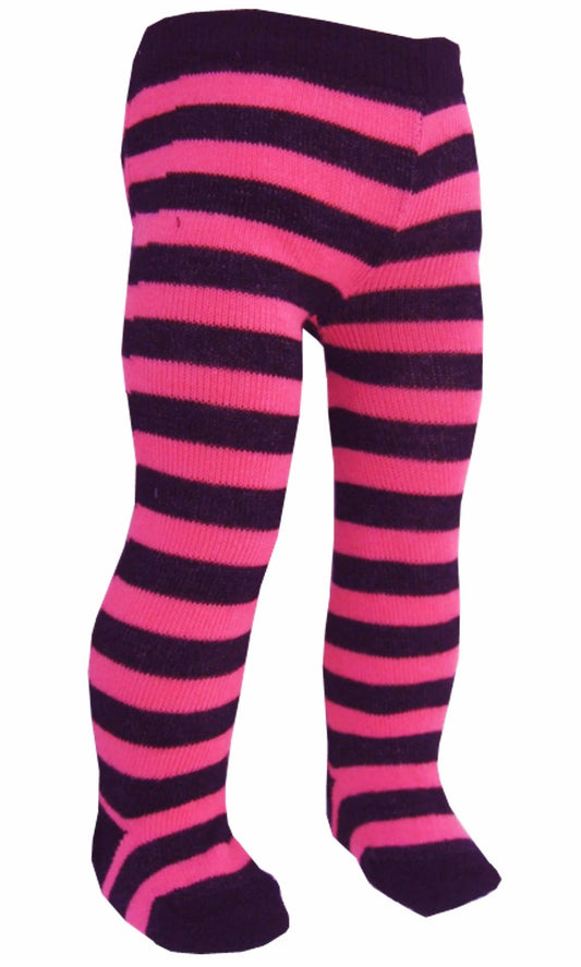 Pink & Black Stripe Tights