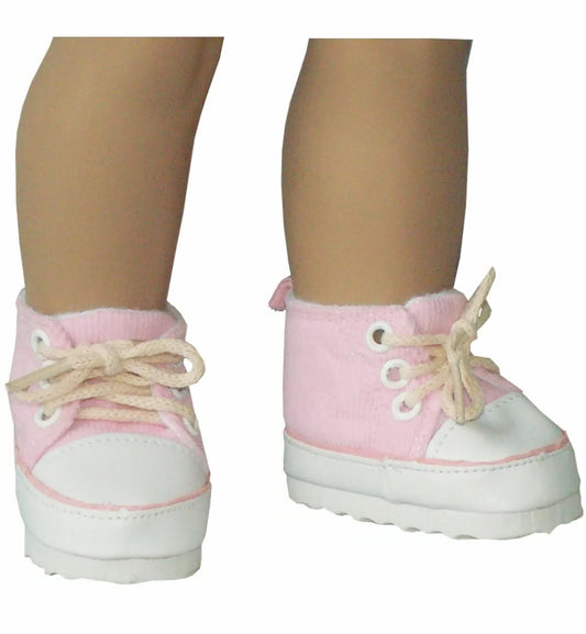 Pink Corduroy Platform Sneakers