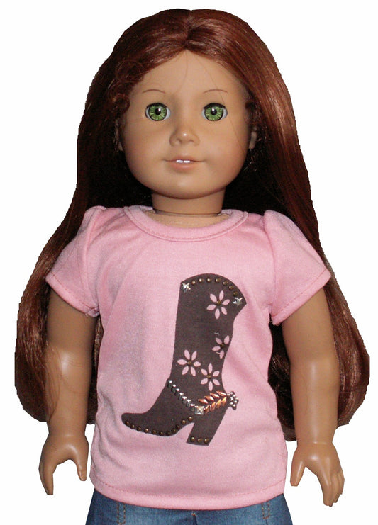 Pink Western Boot Tee