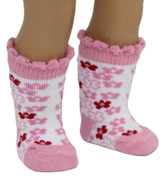 Pink Floral Socks