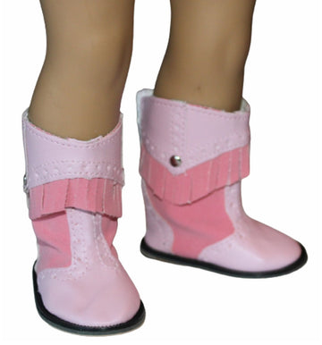 Pink Fringed Cowboy Boots