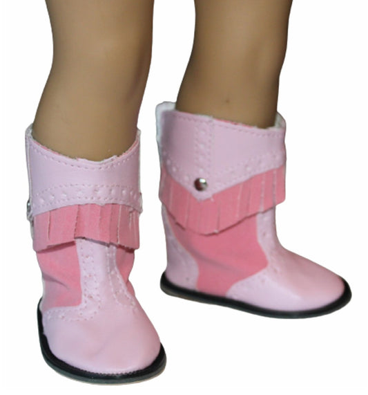 Pink Fringed Cowboy Boots