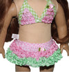 Pink & Green Ruffled Bikini