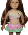 Pink & Green Ruffled Bikini