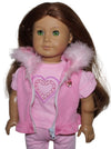 Pink Heart Fur Vest Outfit